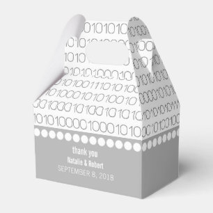 Grey Geek Chic Binary Code Favour Boxes