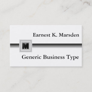 Grey Generic Monogram Name Card