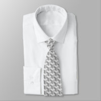Grey Geometric 3-D Look Pattern Modern Neck Tie