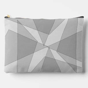 Grey Geometric Accessory Pouch