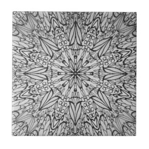 Grey geometric art pattern ceramic tile