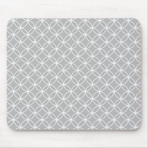 Grey Geometric Circles Mouse Pad