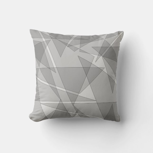 Grey Geometric  Cushion (Front)