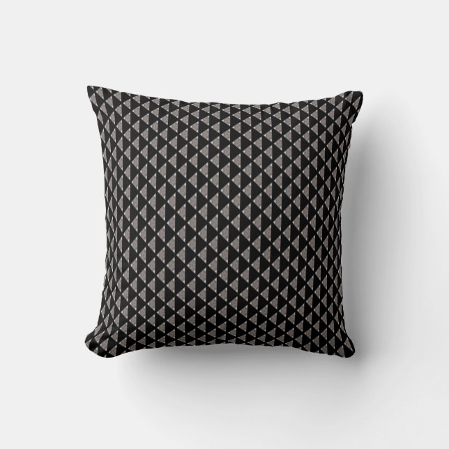 Grey Geometric Diamond Shapes Pillow (Front)