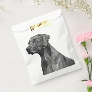 Grey Geometric Dog Favour Bag