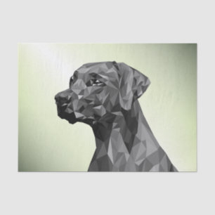 Grey Geometric Dog Green Tissue Paper