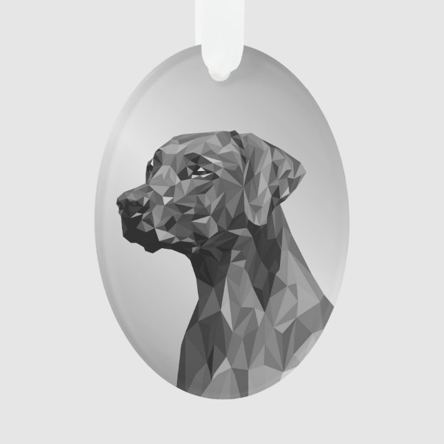 Grey Geometric Dog  Ornament (Front)