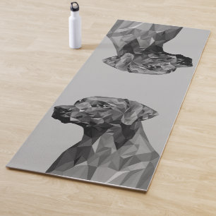 Grey Geometric Dog Yoga Mat