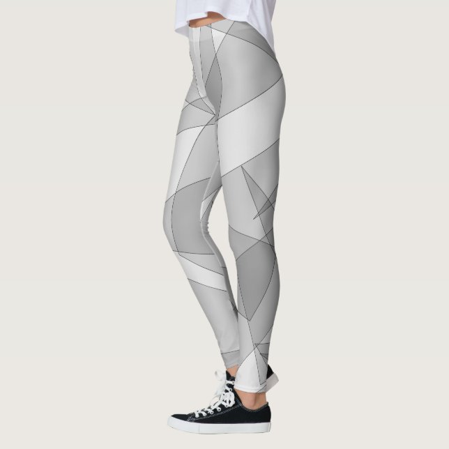 Grey Geometric  Leggings (Left)