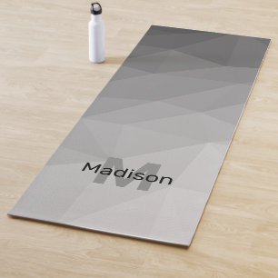 Grey geometric mesh ombre pattern Monogram Yoga Mat