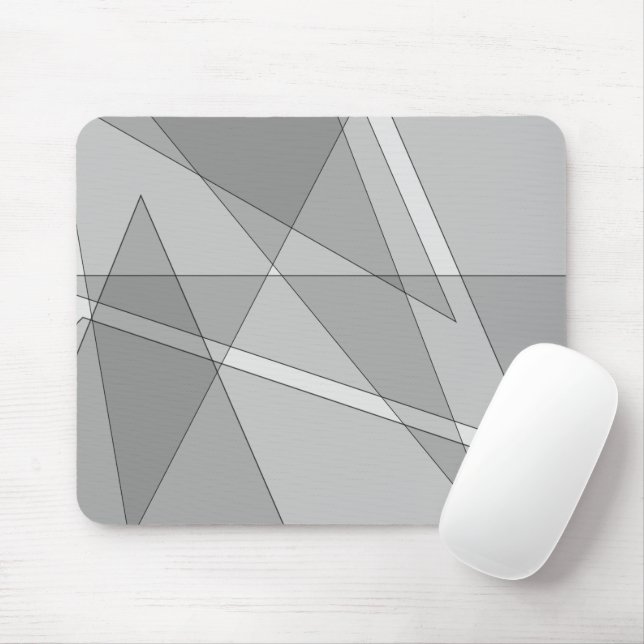 Grey Geometric  Mouse Pad (With Mouse)