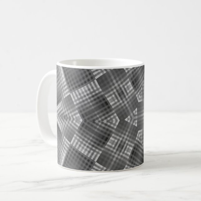 Grey Geometric Pattern Coffee Mug (Front Left)