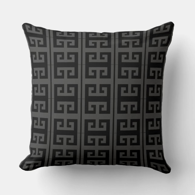 Grey Geometric Pattern Cushion (Front)