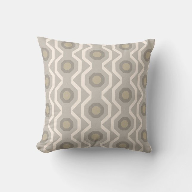 Grey geometric pattern cushion (Front)