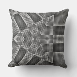 Grey Geometric Pattern Cushion