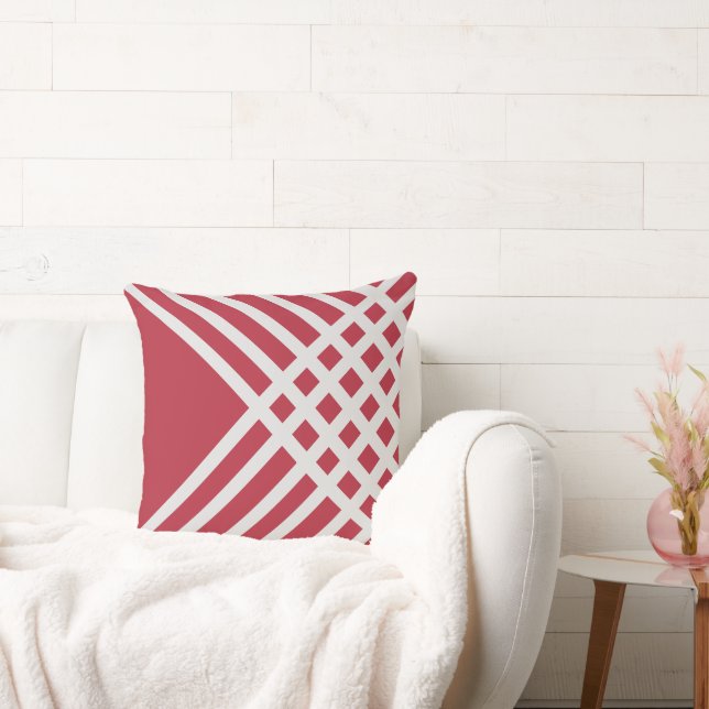 Grey Geometric Pattern Throw Pillow (Couch)