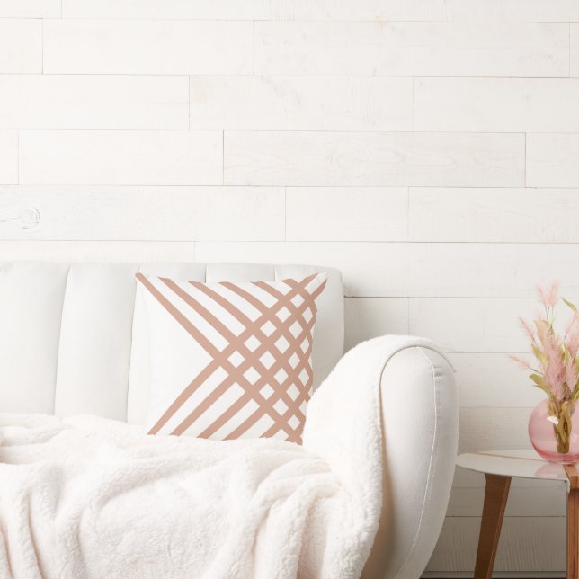 Grey Geometric Pattern Throw Pillow (Couch)