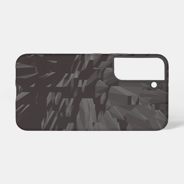 Grey Geometric Polygons Galaxy S22 Cases (Back Horizontal)