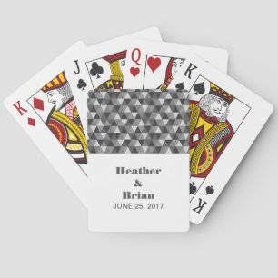 Grey Geometric Triangles Playing Cards