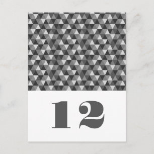 Grey Geometric Triangles Table Postcard