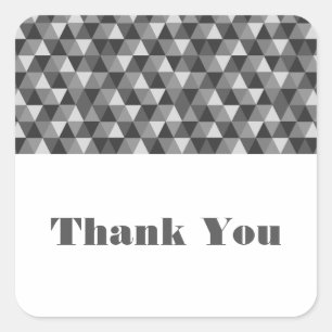 Grey Geometric Triangles Thank You Stickers