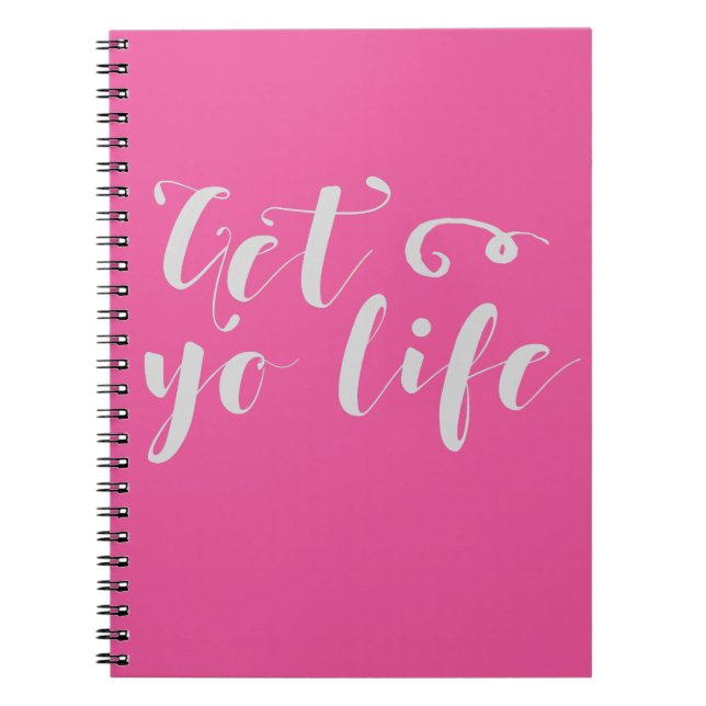 Grey Get Your Life Typography Notebook (Front)