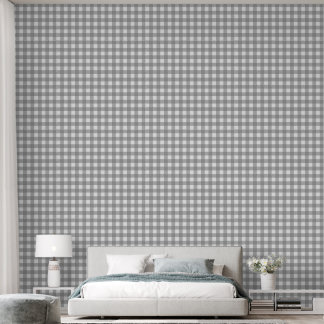grey gingham | neutral grey grid checks wallpaper
