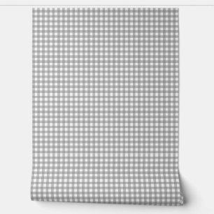 grey gingham (small) neutral grey grid checks wallpaper