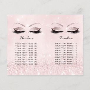 Grey Glitter Makeup Eye Lash Prices Leaflet Logo Flyer