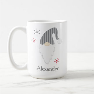 Grey Gnome And Snowflake Holiday Mug