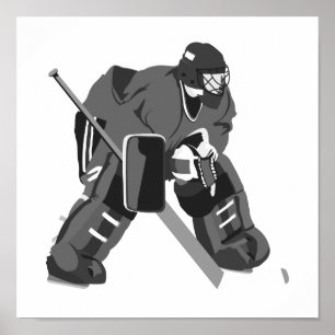 Grey Goalie Hockey Poster