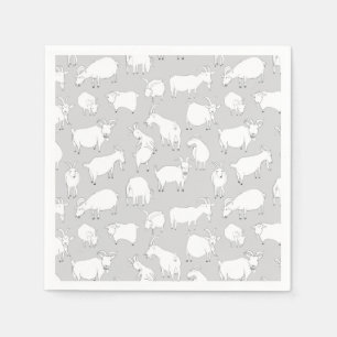 Grey Goats Playing Napkin