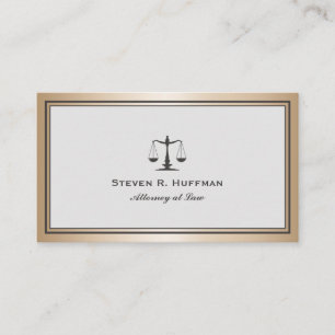 Grey Gold Attorney Justice Scale Professional Business Card