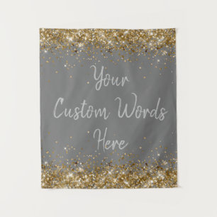Grey Gold Backdrop Birthday Party Photo Booth Grey Tapestry
