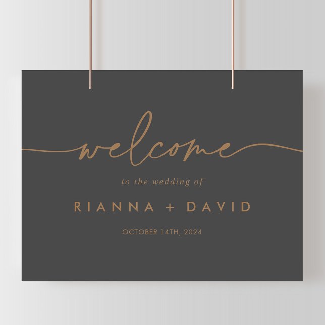 Grey Gold Classic Wedding Welcome Sign (Creator Uploaded)