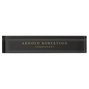 Grey Gold Colour Chic Classical Nameplate