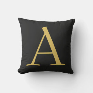 Grey Gold Colour Monogram Professional Cushion
