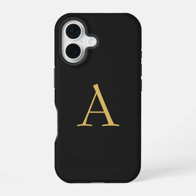 Grey Gold Colour Monogram Professional iPhone 16 Case (Back)