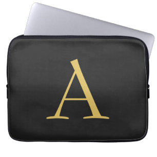 Grey Gold Colour Monogram Professional Laptop Sleeve