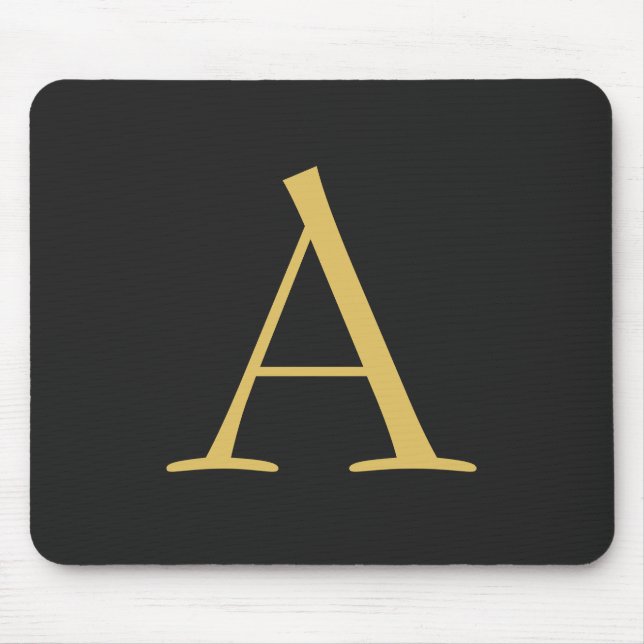 Grey Gold Colour Monogram Professional Mouse Pad (Front)