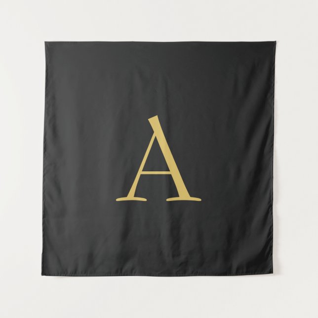 Grey Gold Colour Monogram Professional Tapestry (Front)