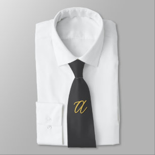 Grey Gold Colour Monogram Professional Tie