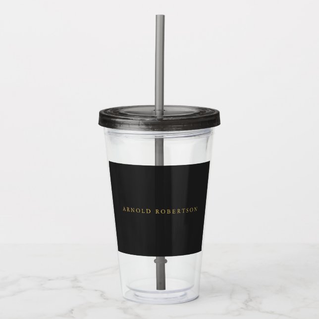 Grey Gold Colour Professional Add Name Acrylic Tumbler (Front)
