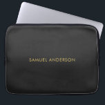 Grey Gold Colour Professional Add Name Laptop Sleeve<br><div class="desc">This template can be customised to meet all professional occupations.</div>
