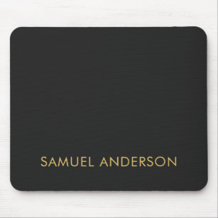 Grey Gold Colour Professional Add Name Mouse Pad