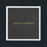 Grey Gold Colour Professional Add Name Napkin<br><div class="desc">This template can be customised to meet all professional occupations.</div>