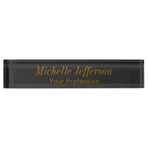 Grey Gold Colour Professional Makeup Artist Nameplate