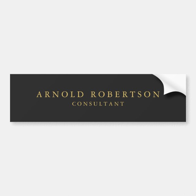 Grey Gold Colour Professional Minimalist Bumper Sticker (Front)