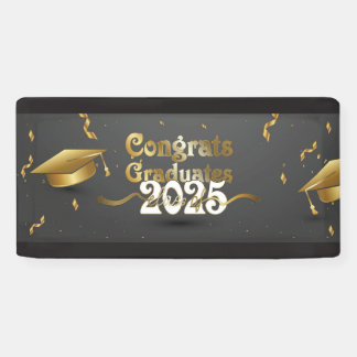 Grey & Gold Congrats Graduates 2025 Banner