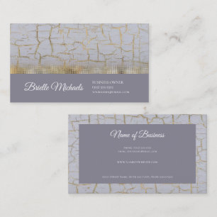 Grey Gold Cracked Paint Design Business Card